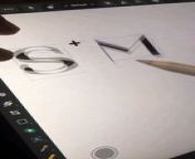 SM letters logo create in adobe illustrator