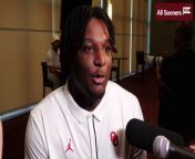 Sooners&#39; defensive lineman David Stone speaks to the media on March 6, 2024.