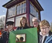 Teenage train enthusiasts Harry Cowley and Oliver Walker, both 13, speak of their pride at fundraising over £15,000 to help repair a historic NVR signal box which was targeted by arsonists a year ago.