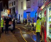 Fire crews from across the county tackled a major fire at a restaurant in Shrewsbury on Wednesday evening. &#60;br/&#62;The blaze, at The Curry House on Mardol, broke out after 8pm with fire crews and police called to the scene at around 8.30pm. &#60;br/&#62;Firefighters from Shrewsbury, Telford Central and Wem responded to the incident. &#60;br/&#62;According to the co-owner of the business, everyone got out of the four-storey building safely, although this hasn&#39;t been confirmed by the emergency services. &#60;br/&#62;Enamual Islam, co-owner of the business, told the Shropshire Star: &#92;