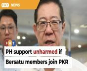 DAP chairman Lim Guan Eng says PH supporters are focused on the government’s performance and the economy.&#60;br/&#62;&#60;br/&#62;&#60;br/&#62;Read More: &#60;br/&#62;https://www.freemalaysiatoday.com/category/nation/2024/03/16/ph-wont-lose-support-if-bersatu-leaders-members-join-pkr-says-guan-eng/&#60;br/&#62;&#60;br/&#62;Laporan Lanjut: &#60;br/&#62;https://www.freemalaysiatoday.com/category/bahasa/tempatan/2024/03/16/ph-tak-hilang-sokongan-jika-pemimpin-bersatu-masuk-pkr-kata-guan-eng/&#60;br/&#62;&#60;br/&#62;&#60;br/&#62;Free Malaysia Today is an independent, bi-lingual news portal with a focus on Malaysian current affairs.&#60;br/&#62;&#60;br/&#62;Subscribe to our channel - http://bit.ly/2Qo08ry&#60;br/&#62;------------------------------------------------------------------------------------------------------------------------------------------------------&#60;br/&#62;Check us out at https://www.freemalaysiatoday.com&#60;br/&#62;Follow FMT on Facebook: https://bit.ly/49JJoo5&#60;br/&#62;Follow FMT on Dailymotion: https://bit.ly/2WGITHM&#60;br/&#62;Follow FMT on X: https://bit.ly/48zARSW &#60;br/&#62;Follow FMT on Instagram: https://bit.ly/48Cq76h&#60;br/&#62;Follow FMT on TikTok : https://bit.ly/3uKuQFp&#60;br/&#62;Follow FMT Berita on TikTok: https://bit.ly/48vpnQG &#60;br/&#62;Follow FMT Telegram - https://bit.ly/42VyzMX&#60;br/&#62;Follow FMT LinkedIn - https://bit.ly/42YytEb&#60;br/&#62;Follow FMT Lifestyle on Instagram: https://bit.ly/42WrsUj&#60;br/&#62;Follow FMT on WhatsApp: https://bit.ly/49GMbxW &#60;br/&#62;------------------------------------------------------------------------------------------------------------------------------------------------------&#60;br/&#62;Download FMT News App:&#60;br/&#62;Google Play – http://bit.ly/2YSuV46&#60;br/&#62;App Store – https://apple.co/2HNH7gZ&#60;br/&#62;Huawei AppGallery - https://bit.ly/2D2OpNP&#60;br/&#62;&#60;br/&#62;#FMTNews #PakatanHarapan #DAP #WontLose #Support #Bersatu #Join #PKR
