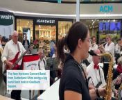 The New Horizons Concert Band from Sutherland Shire doing a big band flash mob in Goulburn Square.