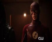 Oliver (Stephen Amell) and Barry Allen (guest star Grant Gustin) take Kendra Saunders (guest star Ciara Renée) and Carter Hall (guest star Falk Henstchel) to a remote location to keep them hidden from Vandal Savage (guest star Casper Crump) while they figure out how to defeat him. Malcolm (John Barrowman) arranges a meeting between Vandal, Green Arrow and The Flash that doesn’t go as planned. Meanwhile, Felicity (Emily Bett Rickards), Thea (Willa Holland), Diggle (David Ramsey) and Laurel (Katie Cassidy) work with Team Flash to come up with a weapon powerful enough to destroy Vandal Savage. Thor Freudenthal directed the episode with story by Greg Berlanti &amp; Marc Guggenheim and teleplay by Brian Ford Sullivan &amp; Marc Guggenheim (#408). Original airdate 12/2/2015.