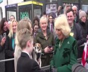 General shots of Queen Camilla during a visit to local shops on the Lisburn Road in south Belfast on Thursday morning during a two day visit to Northern Ireland.
