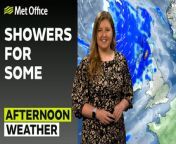 The south will see generally bright and fine weather this afternoon, however places in the northwest, especially Scotland and North Ireland will experience rain and showers with stronger winds. Temperatures dropping below average by the start of Monday. – This is the Met Office UK Weather forecast for the morning of 14/04/24. Bringing you today’s weather forecast is Ellie Glaisyer.