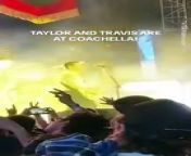 Taylor Swift and boyfriend Travis Kelce were spotted at Coachella on Saturday, watching her pal Jack Antonoff&#39;s band, Bleachers, perform at the festival.&#60;br/&#62;&#60;br/&#62;The Bad Blood hitmaker, 34, and the NFL star, 34, danced together in the crowd in a fan video posted to TikTok by Kale Tompkins.&#60;br/&#62;&#60;br/&#62;At one point Taylor was seen cheering with her hands up in the air as Travis rocked along with the music.