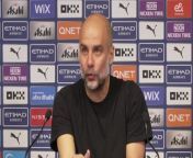 Guardiola relaxed ahead of Real Madrid and thriving on pressure to win silverware&#60;br/&#62;&#60;br/&#62;Etihad Stadium, Manchester UK