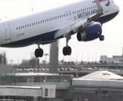 Plane aborts landing as Storm Kathleen grounds more than 100 flightsBig Jet TV