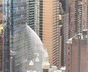 Wild video shows torrent of water bursting out of NYC high-riseSource Citizen