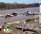 26 barges broke loose on the Ohio River Friday evening, causing damage to a marina and other areas.