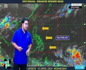 Today&#39;s Weather, 4 A.M. &#124; Apr. 10, 2024&#60;br/&#62;&#60;br/&#62;Video Courtesy of DOST-PAGASA&#60;br/&#62;&#60;br/&#62;Subscribe to The Manila Times Channel - https://tmt.ph/YTSubscribe &#60;br/&#62;&#60;br/&#62;Visit our website at https://www.manilatimes.net &#60;br/&#62;&#60;br/&#62;Follow us: &#60;br/&#62;Facebook - https://tmt.ph/facebook &#60;br/&#62;Instagram - Ahttps://tmt.ph/instagram &#60;br/&#62;Twitter - https://tmt.ph/twitter &#60;br/&#62;DailyMotion - https://tmt.ph/dailymotion &#60;br/&#62;&#60;br/&#62;Subscribe to our Digital Edition - https://tmt.ph/digital &#60;br/&#62;&#60;br/&#62;Check out our Podcasts: &#60;br/&#62;Spotify - https://tmt.ph/spotify &#60;br/&#62;Apple Podcasts - https://tmt.ph/applepodcasts &#60;br/&#62;Amazon Music - https://tmt.ph/amazonmusic &#60;br/&#62;Deezer: https://tmt.ph/deezer &#60;br/&#62;Tune In: https://tmt.ph/tunein&#60;br/&#62;&#60;br/&#62;#TheManilaTimes&#60;br/&#62;#WeatherUpdateToday &#60;br/&#62;#WeatherForecast