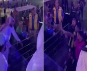A spectator attacked Al Ittihad player Abderrazak Hamdallah with a whip during a confrontation after the team’s Saudi Super Cup final defeat
