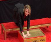 https://www.maximotv.com &#60;br/&#62;B-roll footage: Actress Jodie Foster imprints her hands and feet in cement at the 15th annual TCM Classic Film Festival at the TCL Chinese Theatre in Los Angeles, California, USA, on Friday, April 19, 2024.. This video is only available for editorial use in all media and worldwide. To ensure compliance and proper licensing of this video, please contact us. ©MaximoTV