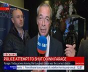 Mayor of Brussels must be &#39;the most ghastly little person&#39; says Nigel Farage after police move to shut down National Conservative Conference
