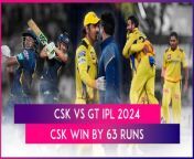 Chennai Super Kings beat Gujarat Titans by 63 runs to win their first match of IPL 2024. Shivam Dube scored 51 runs for Chennai Super Kings to help them post a daunting total before the bowlers complemented that effort.&#60;br/&#62;
