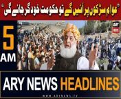 #fazlurrehman #headlines #government #pmshehbazsharif #PTI #asimmunir #election &#60;br/&#62;&#60;br/&#62;Follow the ARY News channel on WhatsApp: https://bit.ly/46e5HzY&#60;br/&#62;&#60;br/&#62;Subscribe to our channel and press the bell icon for latest news updates: http://bit.ly/3e0SwKP&#60;br/&#62;&#60;br/&#62;ARY News is a leading Pakistani news channel that promises to bring you factual and timely international stories and stories about Pakistan, sports, entertainment, and business, amid others.&#60;br/&#62;&#60;br/&#62;Official Facebook: https://www.fb.com/arynewsasia&#60;br/&#62;&#60;br/&#62;Official Twitter: https://www.twitter.com/arynewsofficial&#60;br/&#62;&#60;br/&#62;Official Instagram: https://instagram.com/arynewstv&#60;br/&#62;&#60;br/&#62;Website: https://arynews.tv&#60;br/&#62;&#60;br/&#62;Watch ARY NEWS LIVE: http://live.arynews.tv&#60;br/&#62;&#60;br/&#62;Listen Live: http://live.arynews.tv/audio&#60;br/&#62;&#60;br/&#62;Listen Top of the hour Headlines, Bulletins &amp; Programs: https://soundcloud.com/arynewsofficial&#60;br/&#62;#ARYNews&#60;br/&#62;&#60;br/&#62;ARY News Official YouTube Channel.&#60;br/&#62;For more videos, subscribe to our channel and for suggestions please use the comment section.