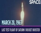 On March 28, 1963 NASA launched the first stage booster of its new Saturn 1 rocket on a fourth and final test flight.&#60;br/&#62;&#60;br/&#62;This uncrewed suborbital flight helped pave the way for astronauts to launch to the moon. After this initial test phase, NASA started launching test flights with a live second stage and boilerplate versions of the Apollo Command/Service Module.This test flight, designated SA-4, carried a dummy second stage to test the aerodynamics of the real second stage. Another thing NASA tested during this flight was a new system to deal with engine failure. One of the eight engines was programmed to shut off mid-flight. Fuel from the &#92;